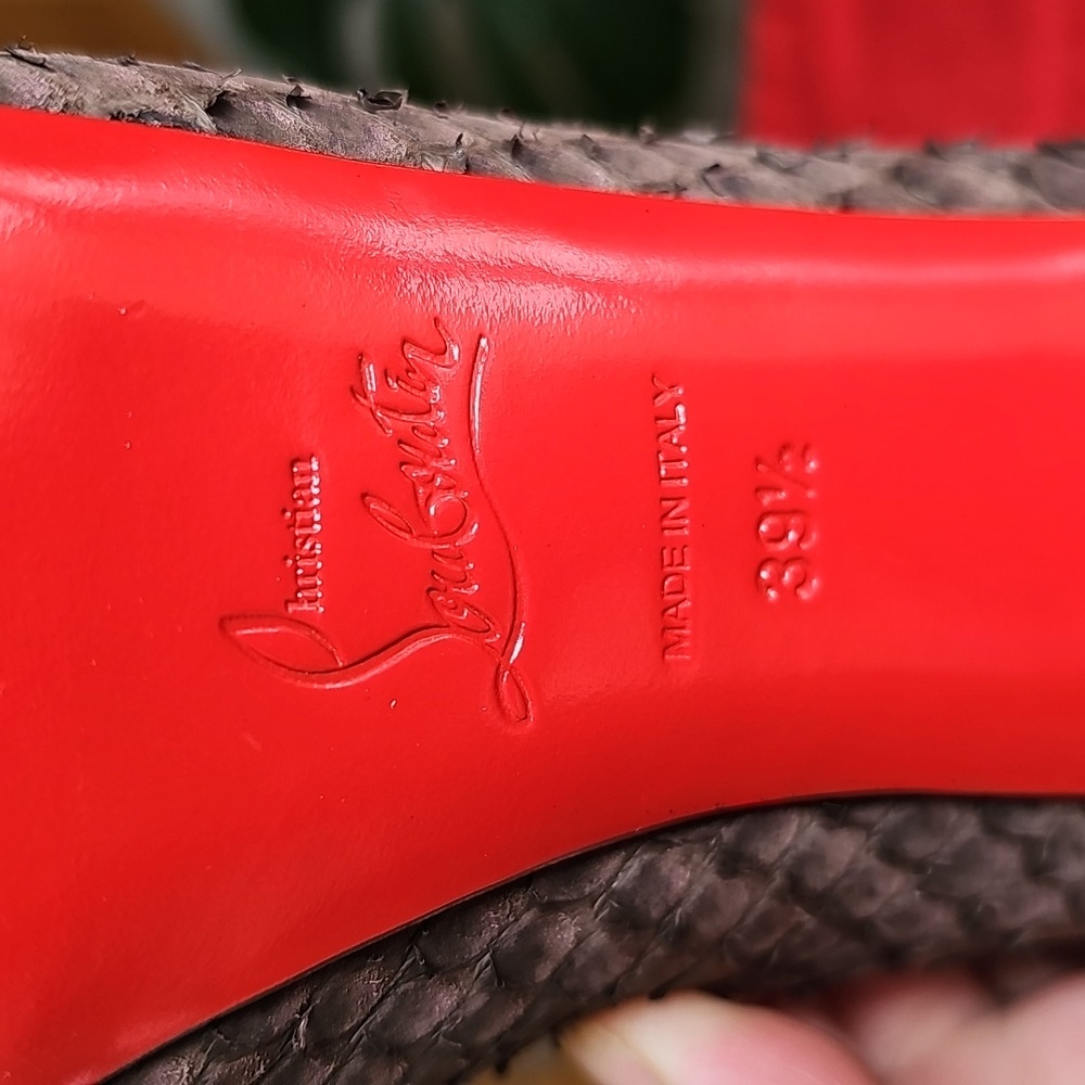 Louboutin Python Peep-Toe Heels - Picture 8 of 13